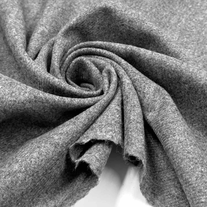 Tissu laine gris chiné uni - Haute Couture