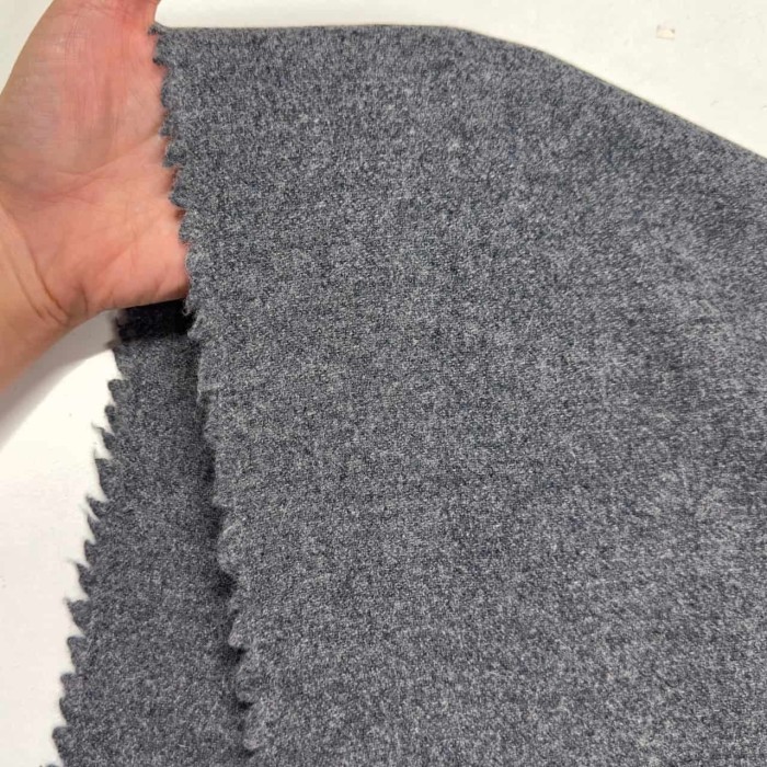 Tissu laine gris chiné uni - Haute Couture