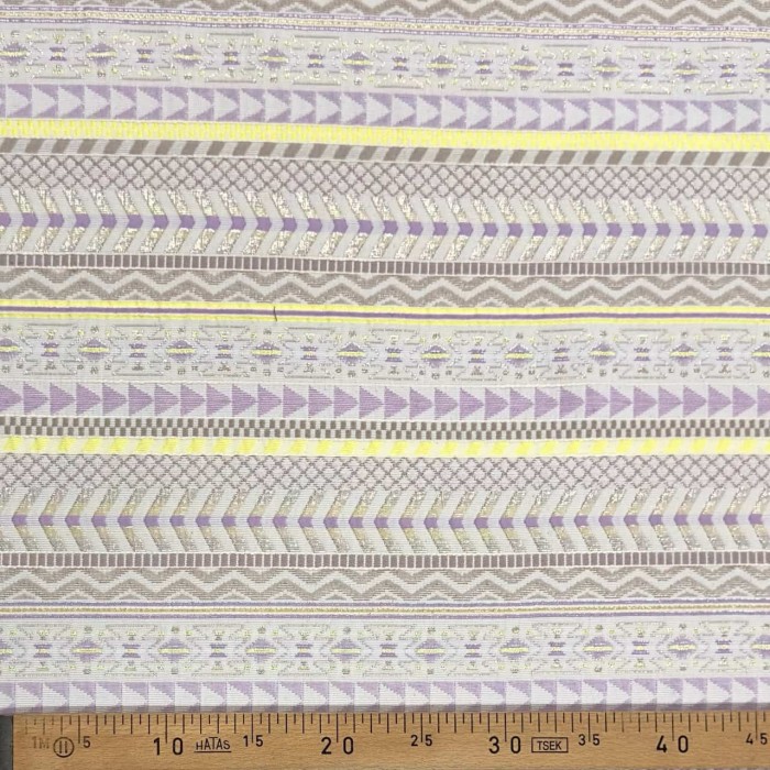 Tissu polyester coton lurex ethnique pastel & fluo