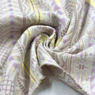 Tissu polyester coton lurex ethnique pastel & fluo