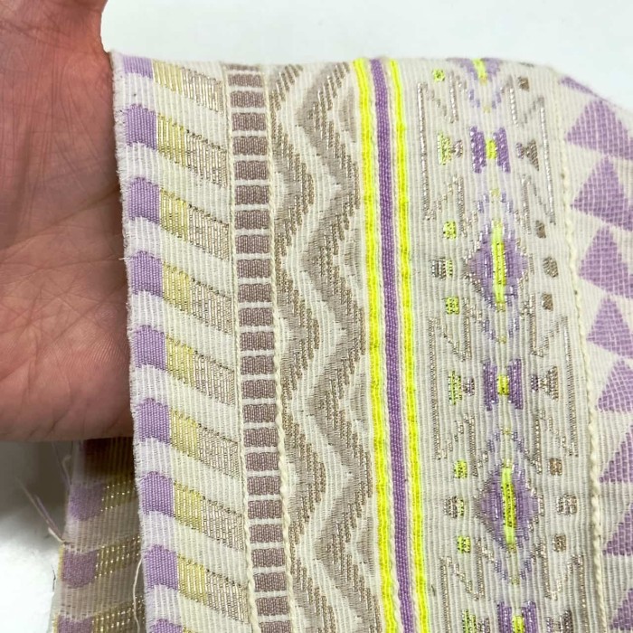 Tissu polyester coton lurex ethnique pastel & fluo