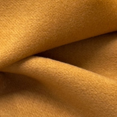 Tissu drap de laine polyester uni ocre