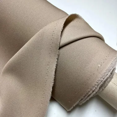 Tissu laine seche beige uni - Haute couture