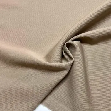 Tissu laine seche beige uni - Haute couture