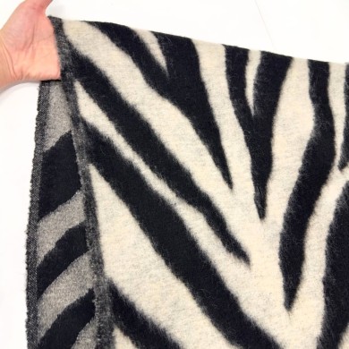 Tissu Drap de laine polyester imprimé zébré