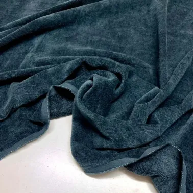 Tissu éponge coton bleu marine Haute gamme