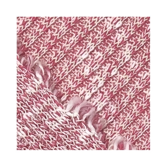 Tissu maille polyester coton côtelée rose chiné Tissu maille polyester coton côtelée rose chiné
