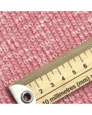 Tissu maille polyester coton côtelée rose chiné