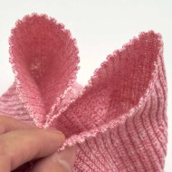 Tissu maille polyester coton côtelée rose chiné Tissu maille polyester coton côtelée rose chiné