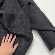 Tissu laine polyester gratté uni gris anthracite Tissu laine polyester gratté uni gris anthracite