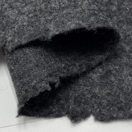 Tissu laine polyester gratté uni gris anthracite Tissu laine polyester gratté uni gris anthracite