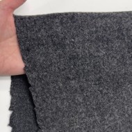 Tissu laine polyester gratté uni gris anthracite Tissu laine polyester gratté uni gris anthracite