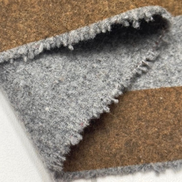 Tissu Laine polyester à rayures marron et gris Tissu Laine polyester à rayures marron et gris
