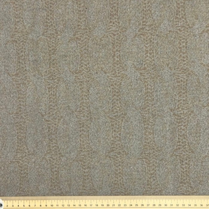 Tissu laine polyester motif abstrait marron sur gris