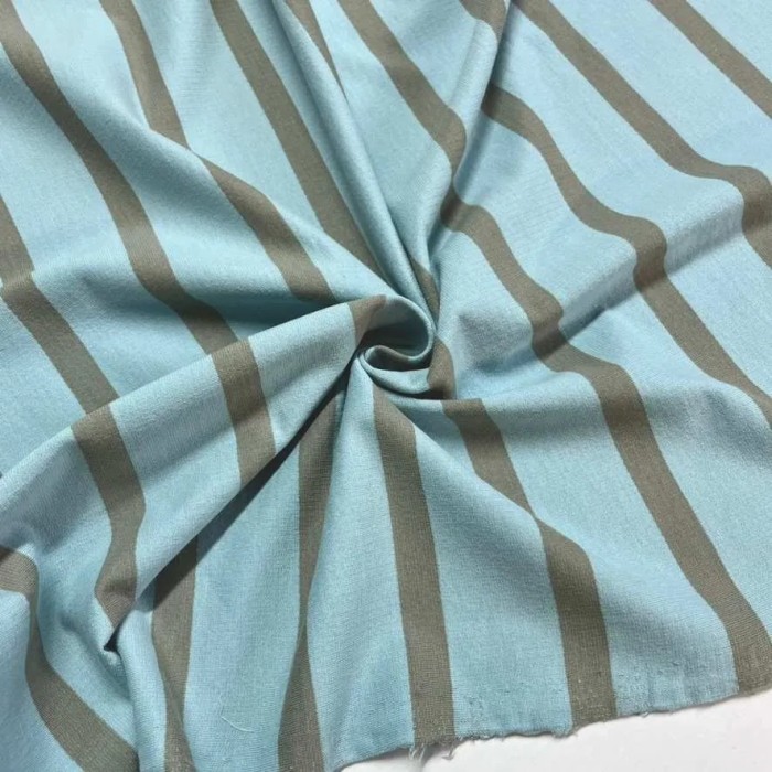Tissu jersey coton rayures turquoise gris Tissu jersey coton rayures turquoise gris