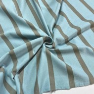 Tissu jersey coton rayures turquoise gris Tissu jersey coton rayures turquoise gris