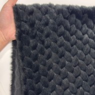 Tissu fausse fourrure acrylique polyester relief écaille noir