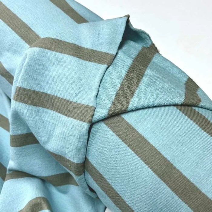 Tissu jersey coton rayures turquoise gris Tissu jersey coton rayures turquoise gris