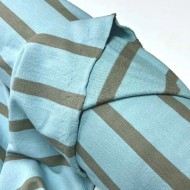 Tissu jersey coton rayures turquoise gris Tissu jersey coton rayures turquoise gris