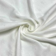 Tissu jersey coton brodé étoile blanc - Marque française Tissu jersey coton brodé étoile blanc - Marque française