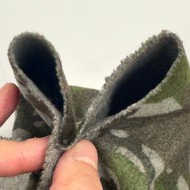 Tissu laine polyester camouflage vert kaki et gris