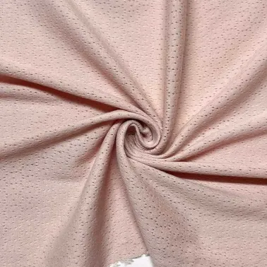Tissu jersey coton brodé point rose - Marque française