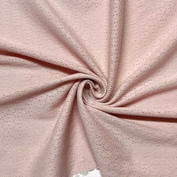 Tissu jersey coton brodé point rose - Marque française Tissu jersey coton brodé point rose - Marque française