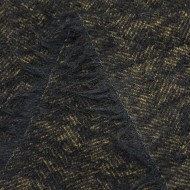 Tissu Laine texturé chevrons Noir ocre - Haute couture