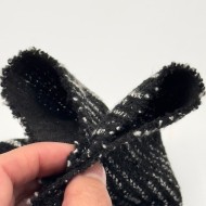 Tissu maille coton polyester chiné effet bouclé noir et blanc