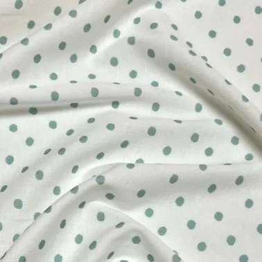 Tissu jersey coton à pois vert - Marque française