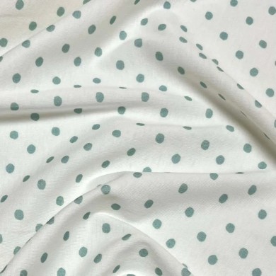 Tissu jersey coton à pois vert - Marque française Tissu jersey coton à pois vert - Marque française