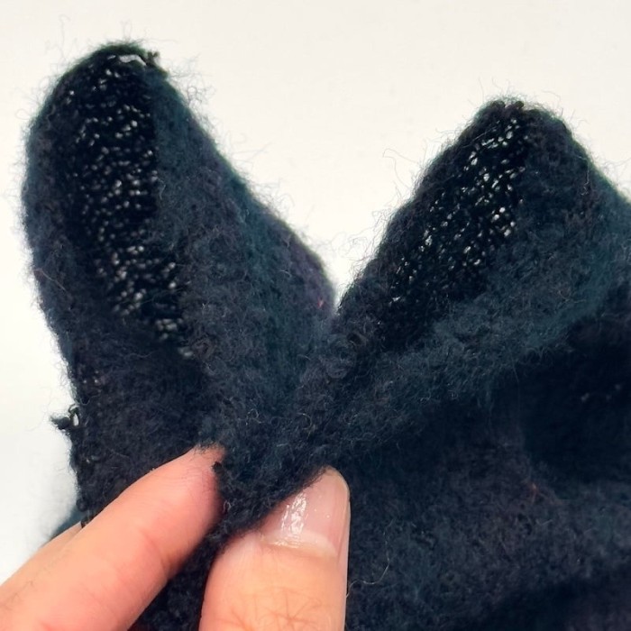 Tissu laine acrylique aspect flanelle bleu marine foncé chiné