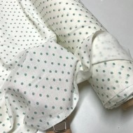 Tissu jersey coton à pois vert - Marque française