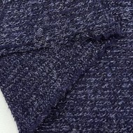 Tissu maille jersey polyester viscose bleu marine chiné