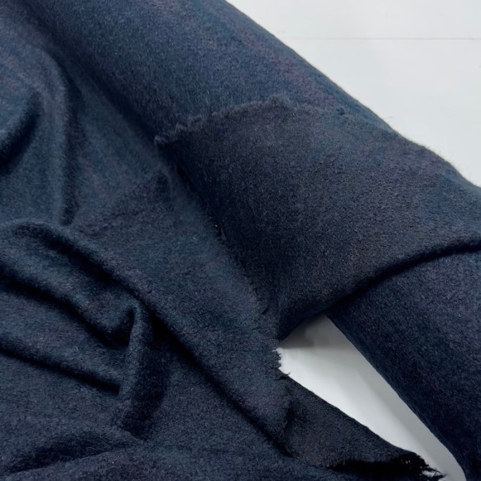 Tissu maille jersey polyester viscose bleu marine chiné