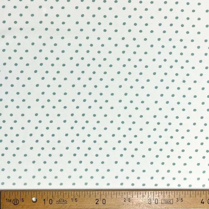 Tissu jersey coton à pois vert - Marque française