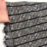 Tissu maille coton polyester effet crochet noir et blanc