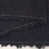 Tissu laine polyester aspect crêpe uni noir