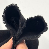 Tissu laine polyester aspect crêpe uni noir