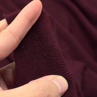 Tissu maille jersey polyester élasthanne uni bordeaux