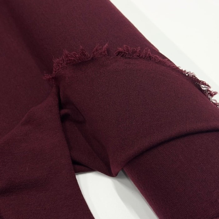 Tissu maille jersey polyester élasthanne uni bordeaux
