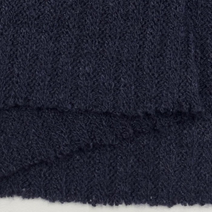 Tissu maille côtelé polyester viscose bleu marine foncé