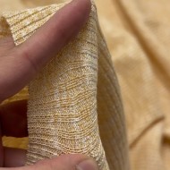 Tissu maille côtelé polyester coton moucheté jaune clair