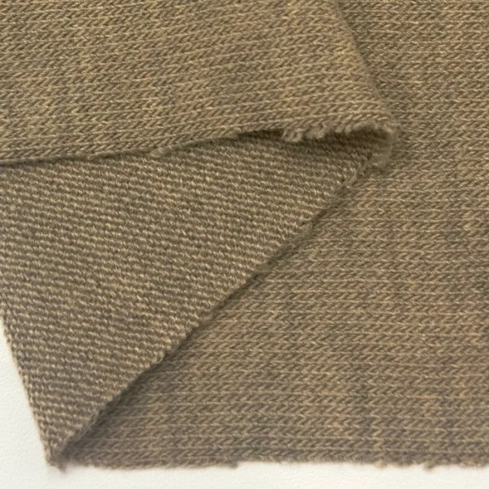 Tissu maille jersey polyester polyacrylique uni taupe