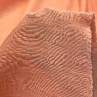 Tissu viscose nylon plissé fin saumon