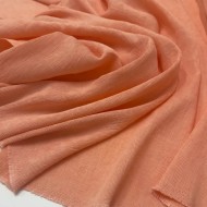 Tissu viscose nylon plissé fin saumon