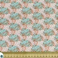 Tissu coton à petits pois colorés orange et vert