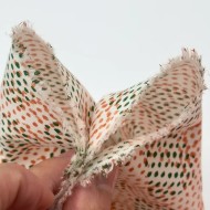 Tissu coton à petits pois colorés orange et vert