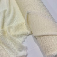 Tissu maille polyester polyacrylique uni ivoire