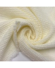 Tissu maille polyester polyacrylique uni ivoire